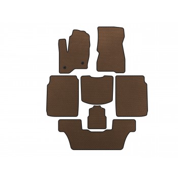 Коврики EVA (3 ряда, 2013-2019, Коричневый) для Ford Flex