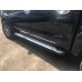 Боковые пороги Allmond Grey (2 шт., алюминий) для Toyota Hilux 2006-2015 гг