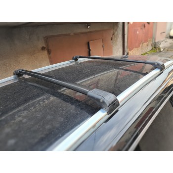 Поперечный багажник WingBar V2 (2 шт, алюминий) Черный цвет для Ауди Q7 2005-2015 гг