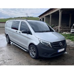 Бокові пороги Maya V1 (2 шт., алюміній) Коротка (short) і середня (Long) для Mercedes Vito / V-class W447 2014- рр