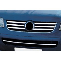 Накладки на решетку (6 шт, нерж) OmsaLine - Итальянская нержавейка для Volkswagen T5 Caravelle 2004-2010 гг