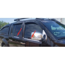 Наружняя окантовка стекол (4 шт, нерж.) Carmos - Турецкая сталь для Nissan Navara 2006-2015 гг