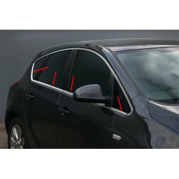 Нижня окантовка вікон (Hatchback, 8 шт, нерж) OmsaLine - Італійська нержавійка для Opel Astra J 2009-2015 рр Нижня окантовка вікон (Hatchback, 8 шт, нерж) OmsaLine - Італійська нержавійка для Opel Astra J 2009-2015 рр