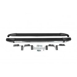 Боковые пороги Omsa Black (2 шт, алюм.) для Peugeot Bipper