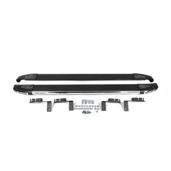 Бокові пороги Omsa Black (2 шт., алюм.) для Peugeot Bipper