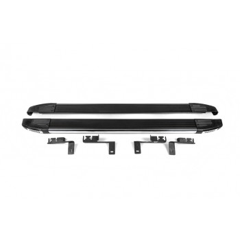 Боковые пороги Omsa Black (2 шт, алюм.) для Citroen Nemo