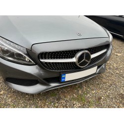 Передняя решетка Diamond Silver 2014-2018, с камерой для Mercedes C-сlass W205