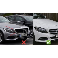 Передняя решетка Diamond Silver 2018-2025, без камеры для Mercedes C-сlass W205