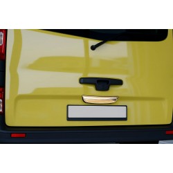 Хромированная накладка над номером (3-дверный, нижняя, нержавейка) Без надписи, Carmos - Турецкая нержавеющая сталь для Renault Trafic 2001-2015 гг