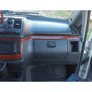 Накладки на панель (Meric, полоски) Титан для Mercedes Vito W639 2004-2014 гг