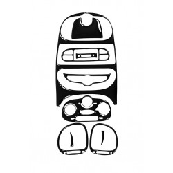 Накладки на панель (Meric, 2001-2025) Черный для Peugeot 206