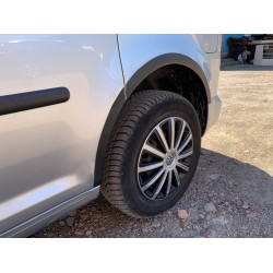 Накладки на арки (черный мат) Длинная база (метал) для Volkswagen Caddy 2010-2015 гг