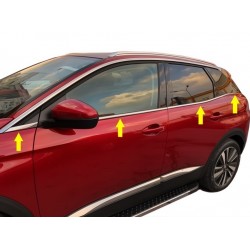 Нижні молдинги стекол (8 шт, нерж) OmsaLine - Італійська нержавійка для Peugeot 3008 2016-2023 рр
