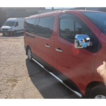 Бічні труби (2 шт., нерж.) 70 мм, довга база для Renault Trafic 2015- рр