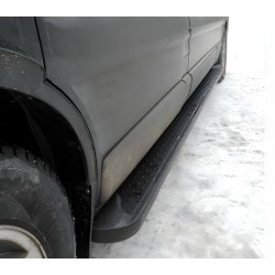 Бокові пороги Allmond Black (2 шт., алюміній) Довга база для Nissan NV300/Primastar 2016-рр