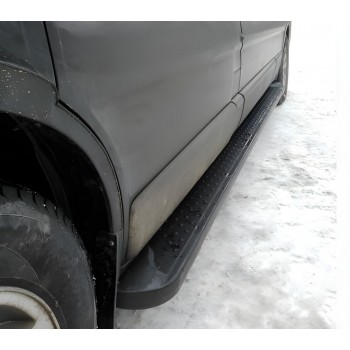 Бокові пороги Allmond Black (2 шт., алюміній) Довга база для Nissan NV300/Primastar 2016-рр