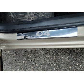 Накладки на пороги Carmos (нерж) для Citroen C-4 2004-2010 рр