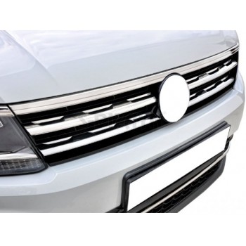 Накладки на кант решетку и фары 2016-2020 (3 шт, нерж) для Volkswagen Tiguan