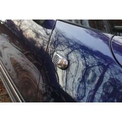 Решітка на повторювач Овал (2 шт, ABS) для Fiat 500/500L