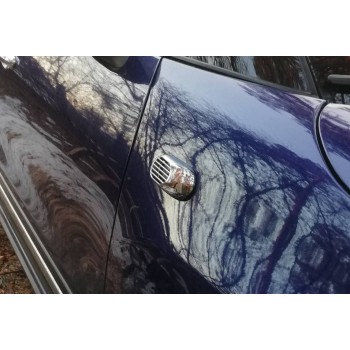 Решітка на повторювач Овал (2 шт, ABS) для Fiat 500/500L