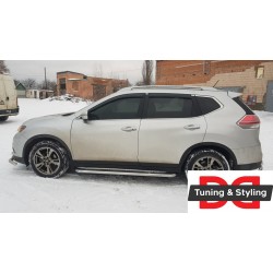 Бокові пороги Premium (2 шт., нерж.) Ø60 для Nissan X-trail T32 / Rogue 2014-2021 рр