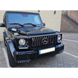 Передня решітка (GT, з хром смужками) Чорна з хром смужками для Mercedes G сlass W463 1990-2018рр