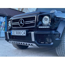 Передний бампер AMG G63/G65 (в сборе) G63 (хромированная сетка) для Mercedes G сlass W463 1990-2018 гг