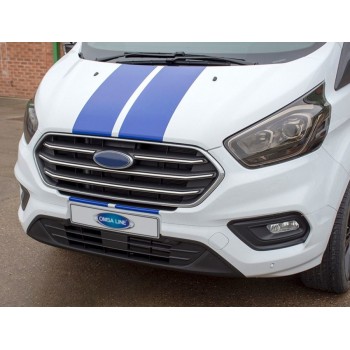Накладки на решітку радіатора 2018-2025 (4 шт., нерж.) для Ford Custom рр