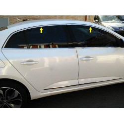 Верхняя окантовка стекол (Sedan, 6 шт, нерж) OmsaLine - Итальянская нержавейка для Renault Megane IV 2016-2025 гг