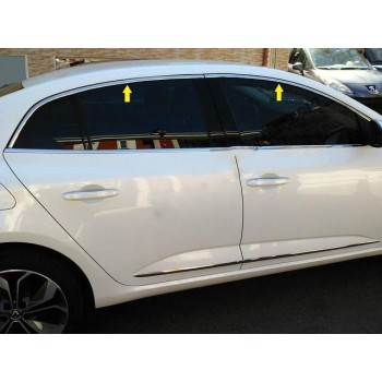 Верхняя окантовка стекол (Sedan, 6 шт, нерж) OmsaLine - Итальянская нержавейка для Renault Megane IV 2016-2025 гг