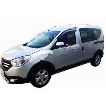 Окантовка вікон (2 шт., нерж.) Carmos - Турецька сталь для Renault Dokker 2013-2022 рр