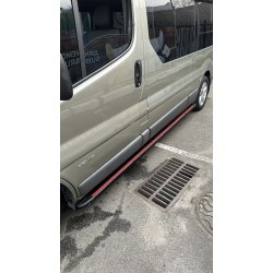 Боковые пороги Maya Red (2 шт., алюминий) Длинная база для Opel Vivaro 2015-2019 гг