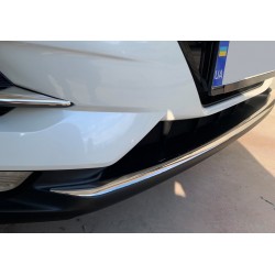 Накладка на передний бампер (2017-2025, нерж) Carmos - Турецкая сталь для Nissan Qashqai