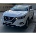 Накладка на передний бампер (2017-2025, нерж) Carmos - Турецкая сталь для Nissan Qashqai
