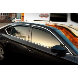 Ветровики с хромом SD (4 шт, Niken) для Skoda Superb 2015-2024 гг