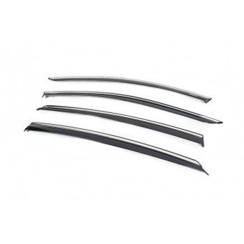 Ветровики с хромом HB (4 шт, Niken) для Opel Astra K 2016-2021 гг