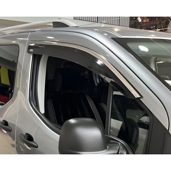 Ветровики с хромом (2 шт, Niken) для Citroen Berlingo/Multispace 2019- гг