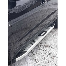 Бокові пороги Mevsim Grey (2 шт., Алюміній) для Hyundai Santa Fe 2 2006-2012 рр