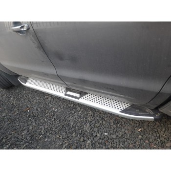 Бокові пороги Mevsim Grey (2 шт., Алюміній) для Volkswagen Amarok 2010-2022 рр