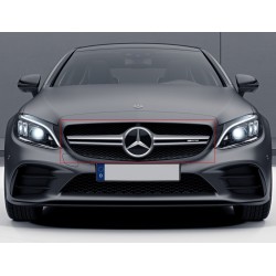 Передняя решетка AMG Silver 2014-2018, без камеры для Mercedes C-сlass W205