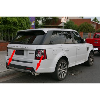Насадки на глушитель V2 (2 шт, нерж) для Range Rover Sport 2005-2013 гг