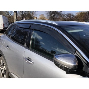 Ветровики (4 шт, Sunplex Sport) для Peugeot 3008 2016-2023 гг