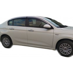 Ветровики с хромом (4 шт, Sunplex Chrome) для Fiat Tipo 2016- гг
