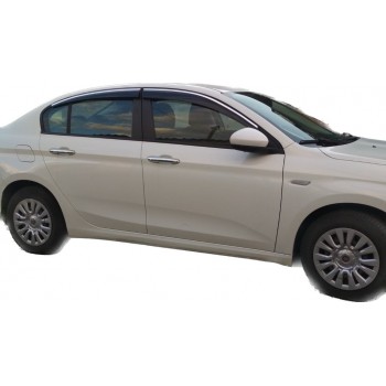 Ветровики с хромом (4 шт, Sunplex Chrome) для Fiat Tipo 2016- гг