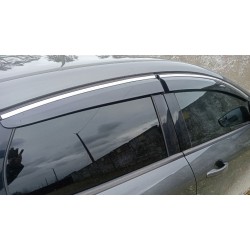 Ветровики с хромом HB/Sedan (4 шт, Sunplex Chrome) для Ford Focus III 2011-2017 гг
