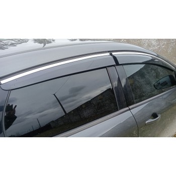 Ветровики с хромом HB/Sedan (4 шт, Sunplex Chrome) для Ford Focus III 2011-2017 гг