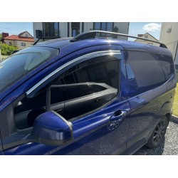 Ветровики с хромом (4 шт, Sunplex Chrome) для Ford Courier 2014-2023 гг