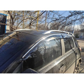 Ветровики с хромом (4 шт, Sunplex Chrome) для Nissan Qashqai 2007-2010 гг