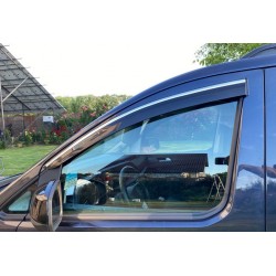 Ветровики с хромом (4 шт, Sunplex Chrome) для Volkswagen Caddy 2020- гг