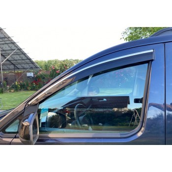 Ветровики с хромом (4 шт, Sunplex Chrome) для Volkswagen Caddy 2020- гг